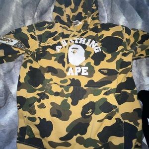 Bape camo pull over hoodie